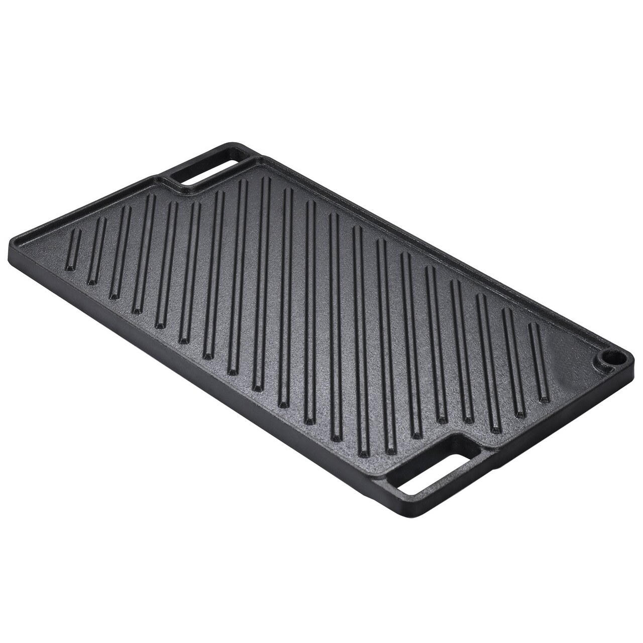 Reversible Cast Iron Grill and Griddle Pan for Double Burner Cooking